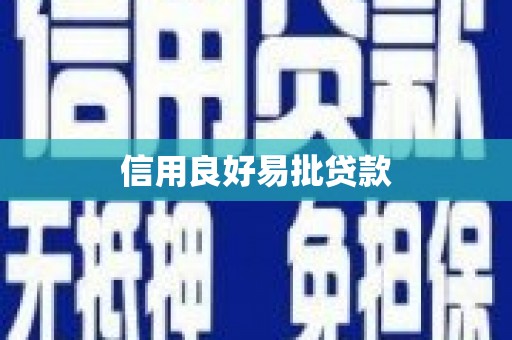 乐山信用良好易批贷款
