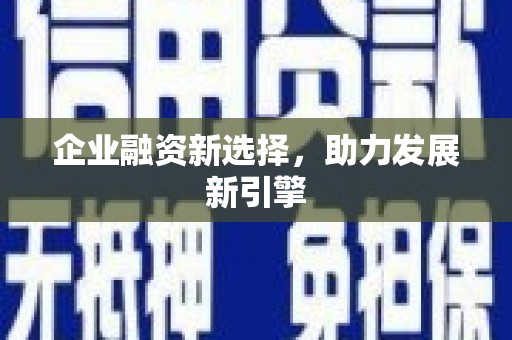 乐山企业融资新选择，助力发展新引擎