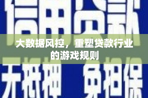 乐山大数据风控，重塑贷款行业的游戏规则