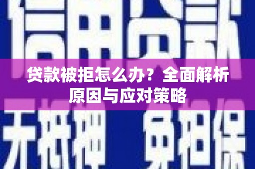 乐山贷款被拒怎么办？全面解析原因与应对策略